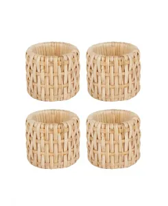 Набор из 4 колец для салфеток из ротанга Design Imports, коричневый