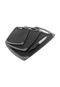 Набор разделочных досок 4-предметный с ножом гранит-лайт белый Gräwe серый