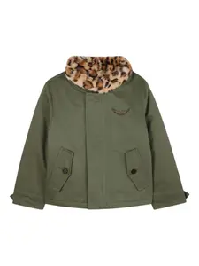 Куртка с меховой подкладкой Zadig & Voltaire Kids, зеленый