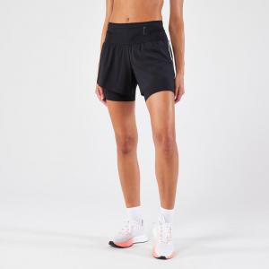 Шорты для бега на длинные дистанции 2-в-1 женские - Run 900 Ultra черные KIPRUN, цвет schwarz