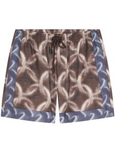 DRIES VAN NOTEN плавки-шорты с принтом, коричневый