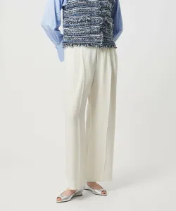 Брюки широкие с двумя складками, белые, можно стирать United Arrows