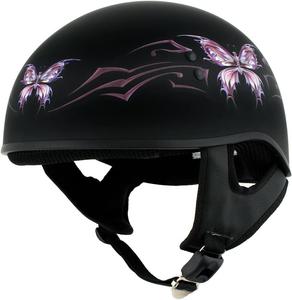 Мотоциклетные полушлемы Hot Leathers Advanced DOT Skull Cap Classic Biker HLD HLT, HLD1052-FLAT-BLACK