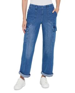 Джинсы Scout High Rise Cuff Cargo в цвете Mid Wash Lyssé, синий