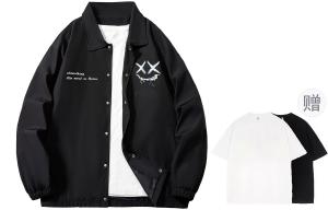 Куртка унисекс Airwalk, черная абрикосовая (в комплекте футболка с короткими рукавами и сумка через плечо)