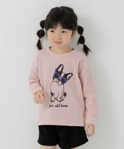 Футболка с длинными рукавами и вафельным принтом Chil2, цвет D Dog/Pink