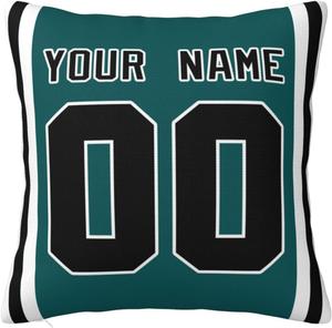 MMAOLP Персонализированная наволочка с именем и номером Green Pillow Cover-01