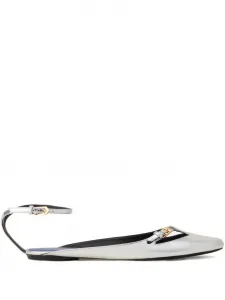 Балетки с пряжками Lanvin, серебряный