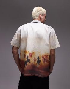 Футболка с графическим принтом Dickies Running Wild Western в коричневом цвете