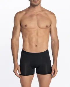 Мужские однотонные трикотажные боксерские шорты Punto Blanco, чёрный