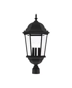 Уличный фонарь Hamilton 3-light на столбе Livex, black