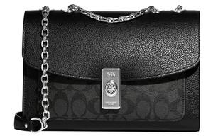 Сумка через плечо из телячьей кожи Coach черная