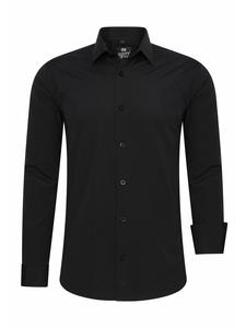 Рубашка делового покроя, облегающего кроя, из высококачественного хлопка-стрейч, черного цвета Rusty Neal