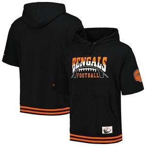 Мужская черная толстовка Mitchell & Ness Cincinnati Bengals pre-game с короткими рукавами Unbranded