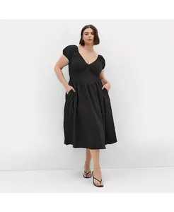 Платье миди Shelby больших размеров CITY CHIC, черный