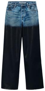 Джинсы Alexander Wang Partial Coating Surge Low Rise Wide Leg Jean, синий