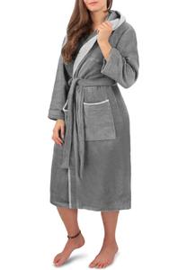 Женский оздоровительный халат из 100% хлопка normani, цвет Grau Hellgrau