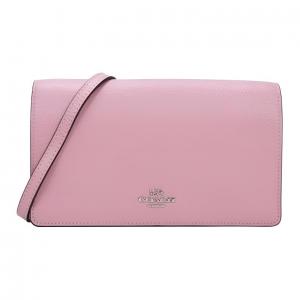 COACH Складная кожаная маленькая квадратная сумка через плечо