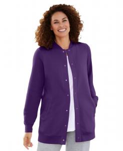 Бейсбольная куртка из флиса больших размеров Woman Within, Radiant purple