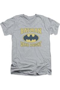 Футболка Batman Dark Knight с коротким рукавом и V-образным вырезом для взрослых Gildan, цвет athletic heather