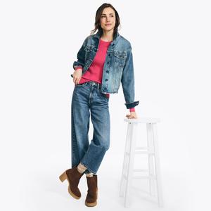 Женский свитер Nautica из экологически чистой трикотажной резинки с круглым вырезом, lotus