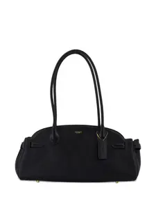 Кожаная сумка через плечо с логотипом Coach, черный