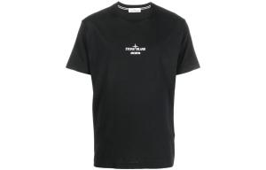 Футболка мужская Stone Island с логотипом, черный / белый