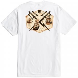 Мужская футболка с изображением карты сокровищ. Dark Seas, White