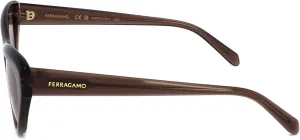 Женские солнцезащитные очки Ferragamo 55 мм Salvatore Ferragamo, Transparent Brown