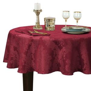 Elrene Home Fashions Barcelona Жаккардовая дамасская овальная скатерть 60x84 дюйма, цвет Burgundy