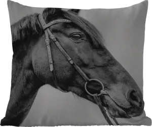 Подушка для улицы - Лошадь - Недоуздок - Портрет - 60 x 60 см - Водонепроницаемая - Подушка для отдыха - Декоративная - Подушка для сна MuchoWow