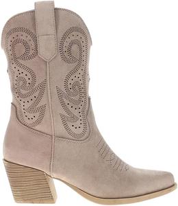 Женские ботинки ROPER Miranda с вышивкой, с круглым носком, без застежки, повседневные, на щиколотку, средний каблук 2-3" - Бежевый