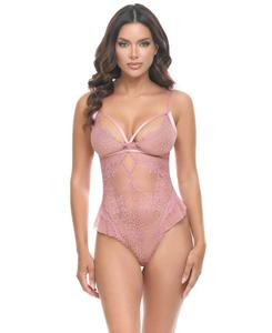 Женский прозрачный кружевной боди Flora Oh La La Cheri, Lilas