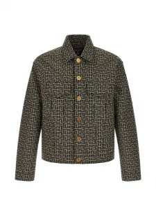 Жаккардовый жакет с монограммой Balmain, черный