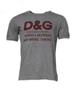 Футболка с графическим принтом и логотипом Dolce & Gabbana, серый