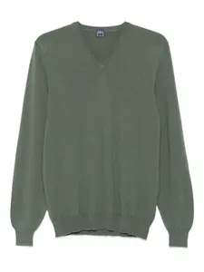 Свитер с V-образным вырезом Fedeli, зеленый