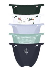 Комплект из 5 стринговых хлопковых трусиков-бикини Victoria'S Secret, 5 pack multi