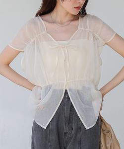 Блузка с двусторонней сборкой спереди и сзади