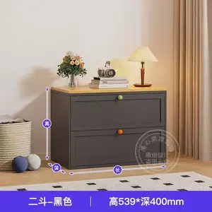 Yu Senyi Комод 40 см для гостиной настенный из стали с деревянной панелью, матовый черный, 5 ящиков, большой объем, современный минимализм