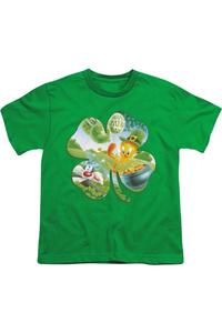 Футболка с коротким рукавом для детей Looney Tunes с Твити и трилистником Gildan, зеленый