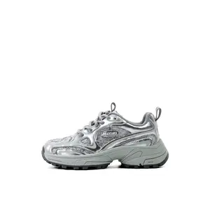 Кроссовки для бега с низким верхом, противоскользящие, износостойкие, дышащие, увеличивающие рост Staccato, серебряный