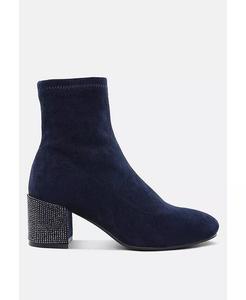 Ботинки Chena на блочном каблуке, украшенные стразами Rag & Co, синий