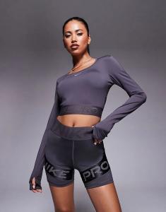 Леггинсы-шорты Nike Pro Training Dri-FIT Sculpt длиной 5 дюймов темно-серого цвета