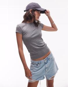 Повседневная футболка Topshop в угольно-меловом цвете