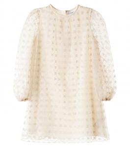 Платье из тюля и люрекса DG Dolce&Gabbana Kids, Ecru 4