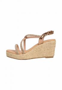 Босоножки на танкетке REGULAR FIT - DIAMANTE JEWEL MULTI STRAP COMFORT - Espadrilles Friends Like These, бежевый