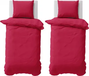 Постельное белье 155x220 см, пододеяльник, 100% хлопок, перкаль, однотонный, комплект постельного белья, красный, 4 предмета Visaggio