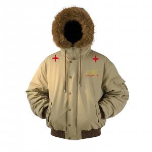 Пуховик Unisex Hooded Thickened HUANQIU, хаки (желтый)