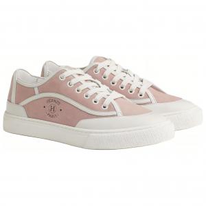 Низкие женские розовые скейтбордские кроссовки HERMES