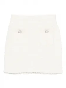 Декорированная твидовая юбка Self-Portrait, нейтральный